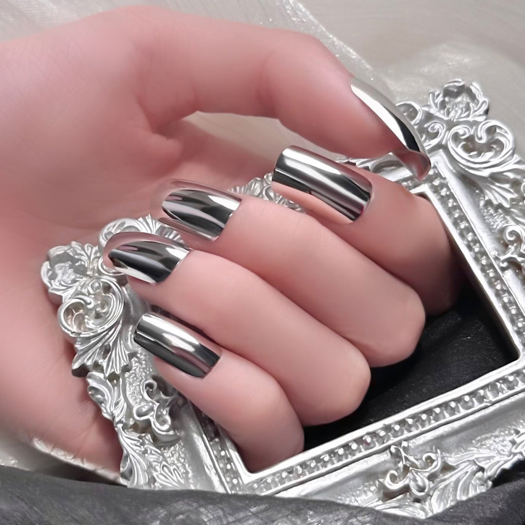 Chrome Finish Press-On Nails Kalsten