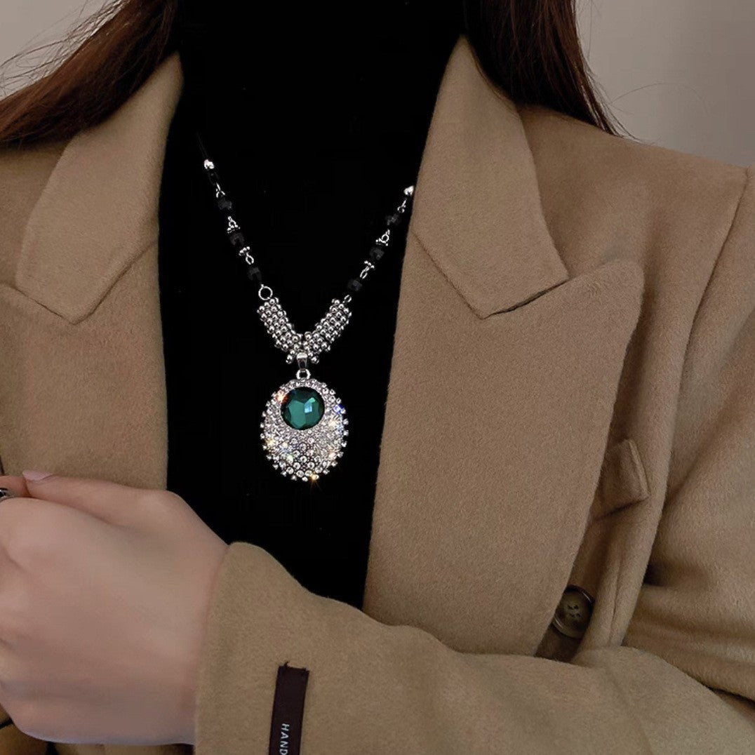 Crystal Embellished Pendant Necklace Kalsten