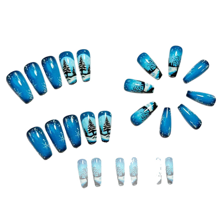 Artistic Winter Scene Nail Art