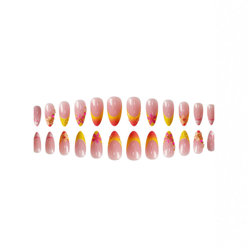 Decorative Floral Press-On Nail Extensions Kalsten