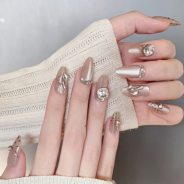 Stylish Press-On Nail Tips with Leopard Design Kalsten