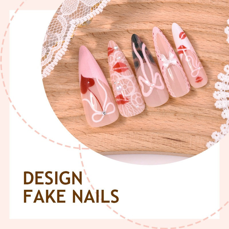 Nail art set with romantic patterns and high-quality embellishments Kalsten