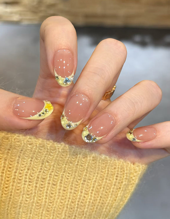 Elegant Press-On Nail Set with Rhinestone and Decorative Tips Kalsten