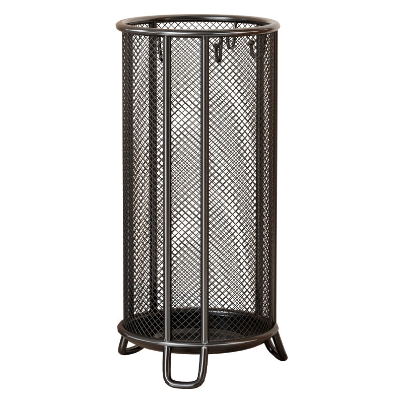 Cylindrical Metal Mesh Umbrella and Cane Stand with Removable Drip Tray