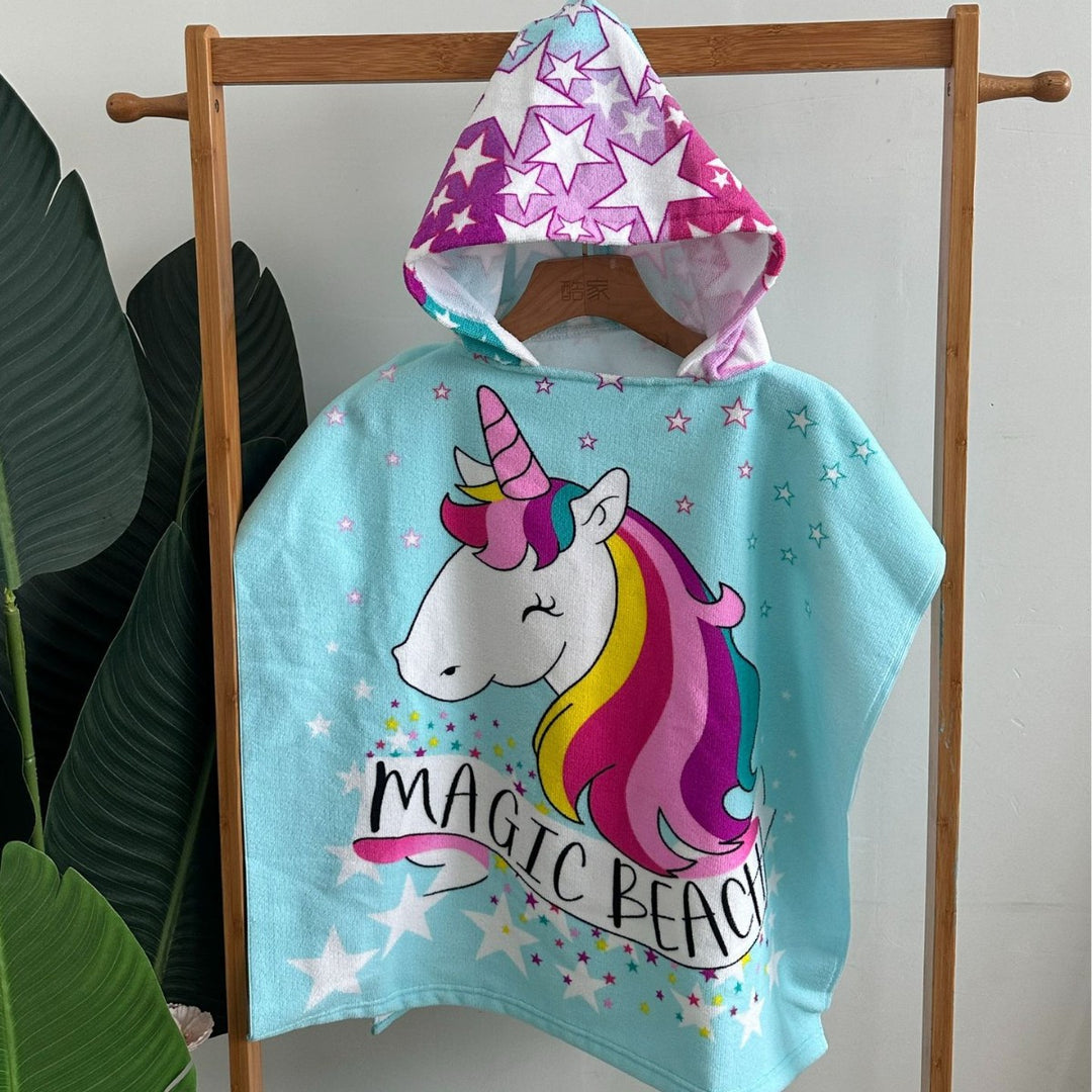 Kids' Shark-Themed Hooded Towel Poncho Kalsten