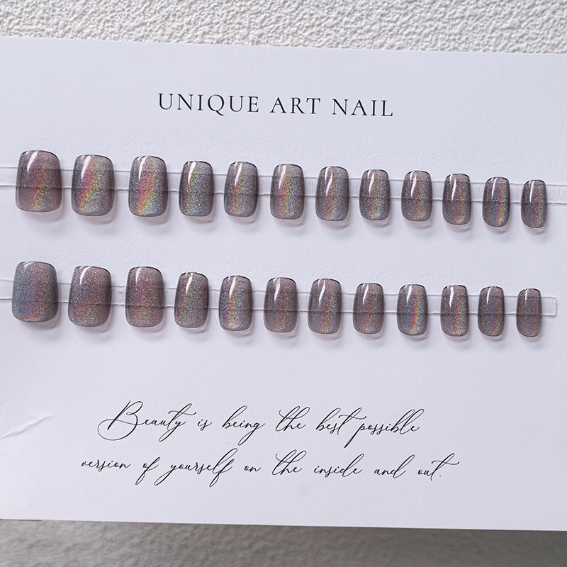 Elegant Holographic Press-On Nails