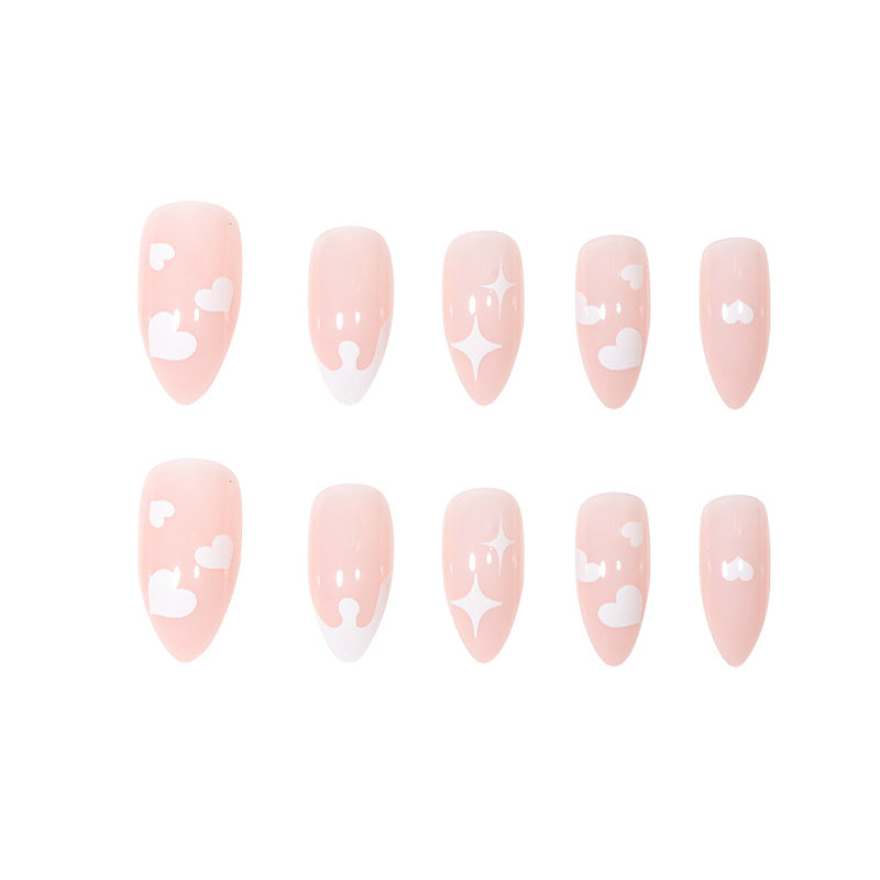Custom Heart-Design Stiletto Press-On Nails Kalsten