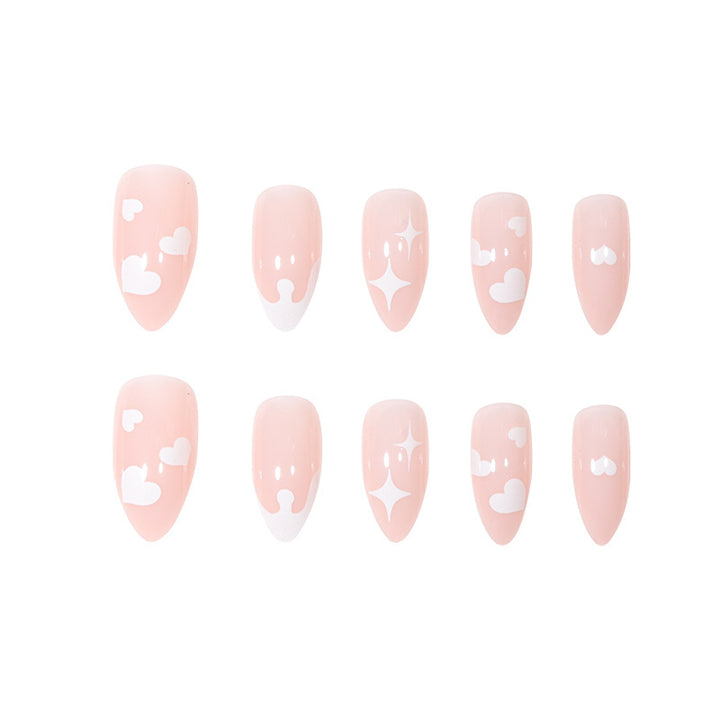 Custom Heart-Design Stiletto Press-On Nails Kalsten