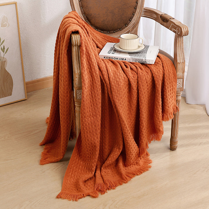 Luxurious Textured Knit Throw Blanket Kalsten