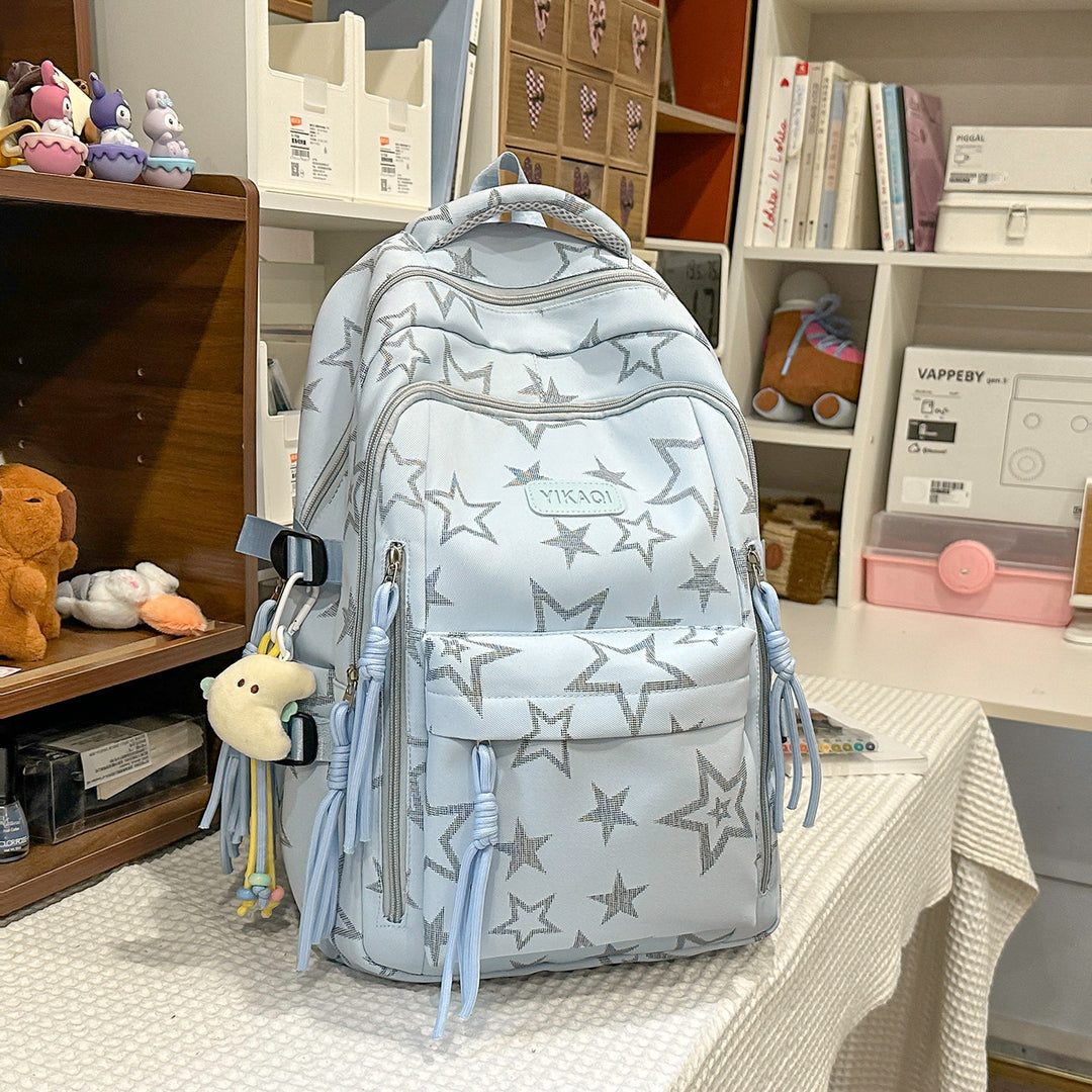 Stylish Star-Printed School Backpack Kalsten