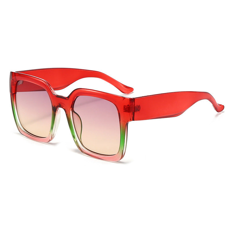 Women's square sunglasses with stylish transparent frame and soft color gradient Kalsten