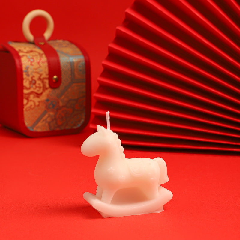 Novelty Rocking Horse Sculptural Wax Candle