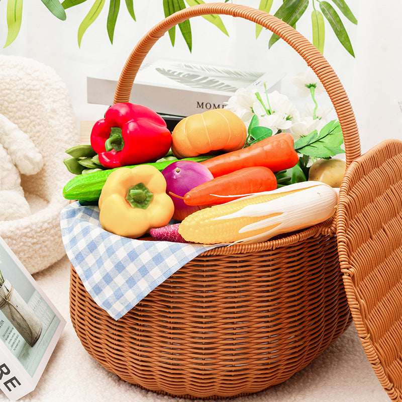 Stylish Woven Storage Basket with Lid Kalsten
