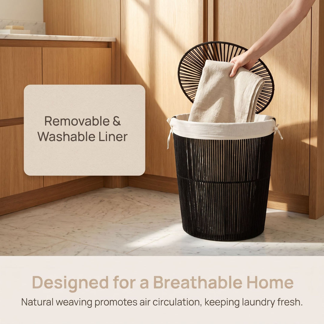 Stylish laundry basket with decorative cover Kalsten