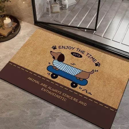 Playful Dog-Themed Bath Rug
