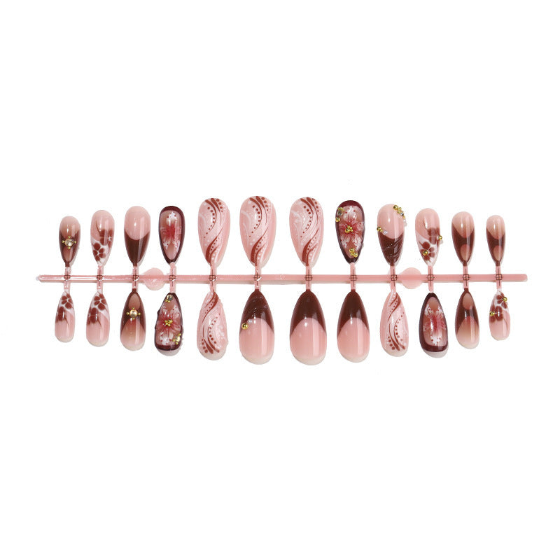 Creative Nail Art Set with Elegant Floral Accents Kalsten