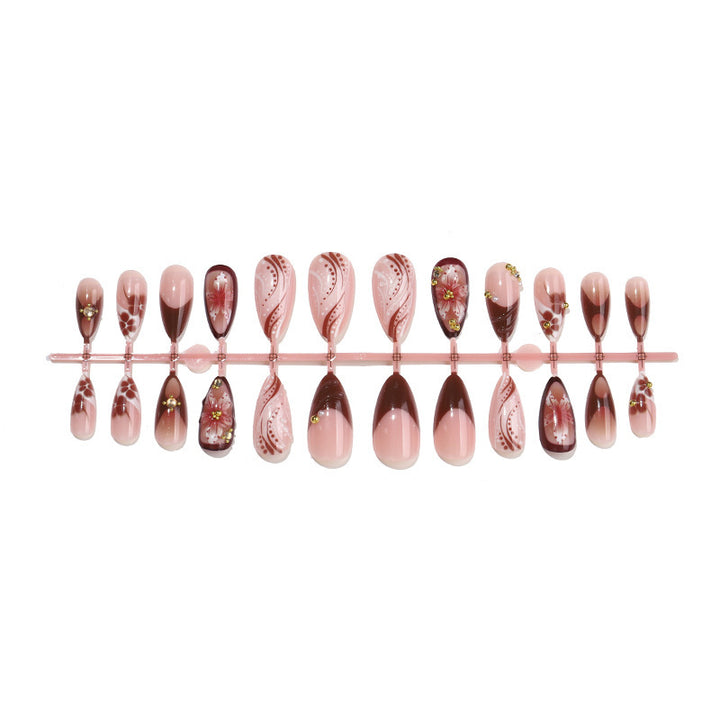 Creative Nail Art Set with Elegant Floral Accents Kalsten