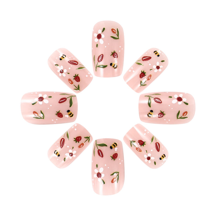 Floral Press-On Nail Art Set Kalsten