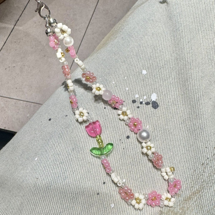Decorative Floral Beaded Phone Strap Kalsten