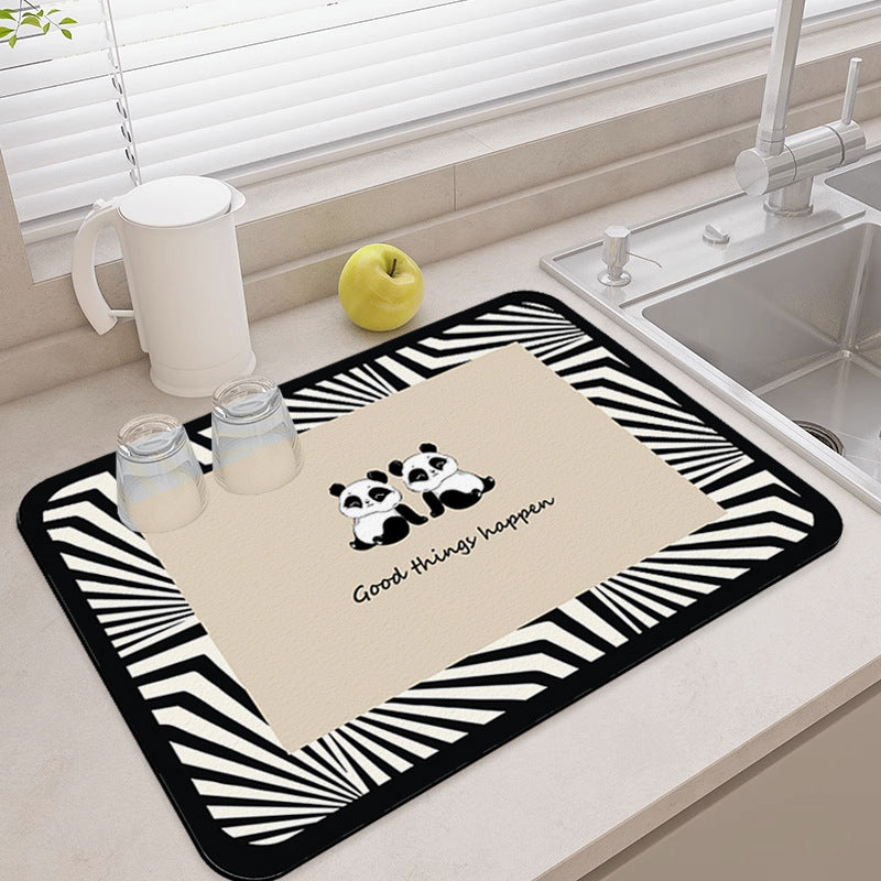 Cute Panda-Themed Kitchen Welcome Mat