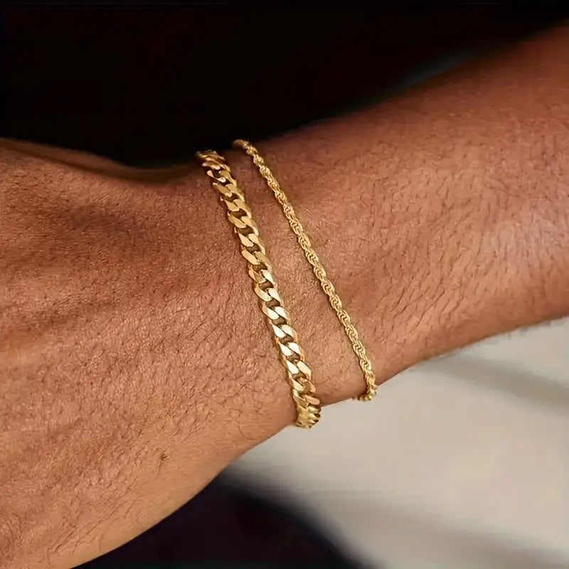 Layered Gold Chain Bracelet Set Kalsten