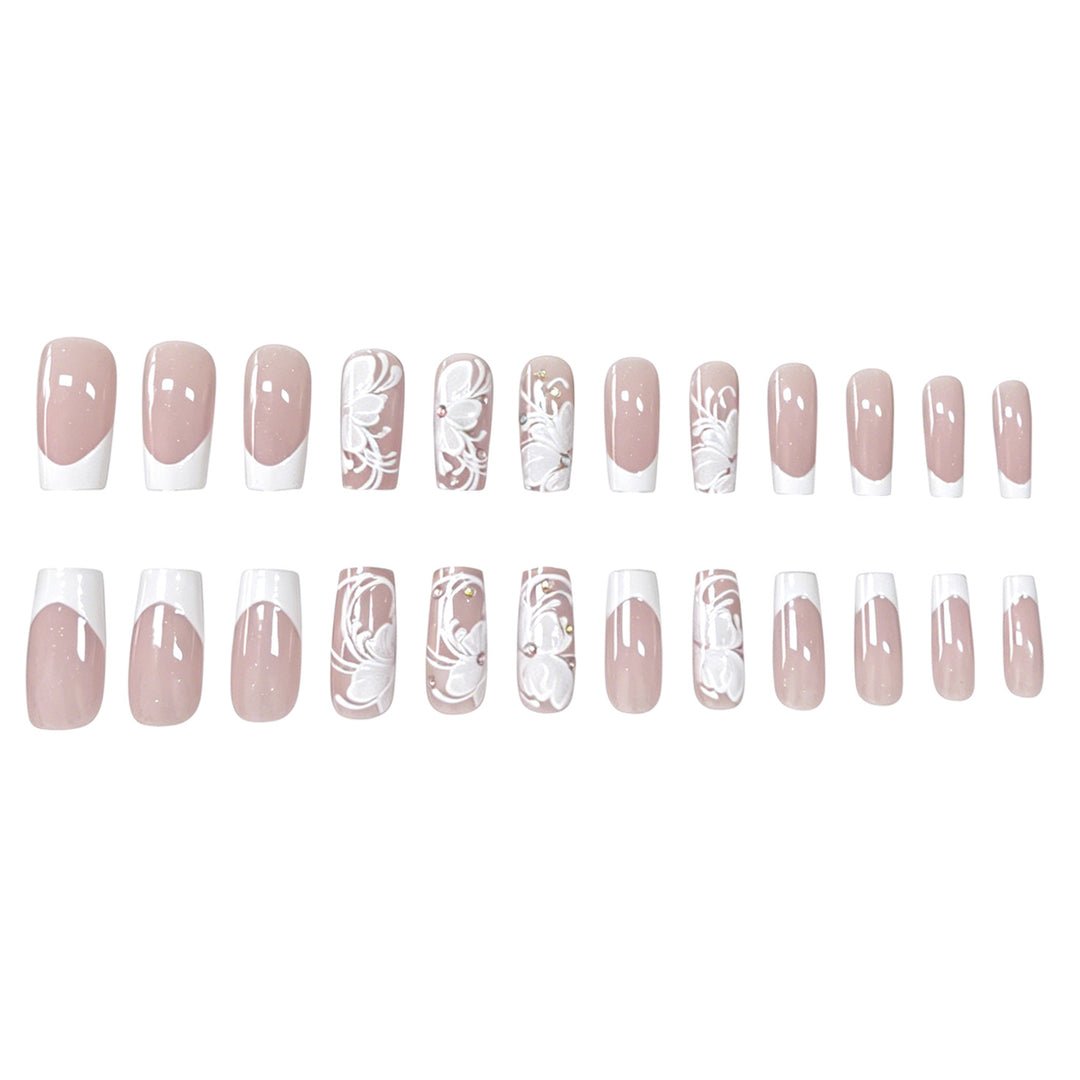 Elegant Floral Acrylic Nail Art Kalsten