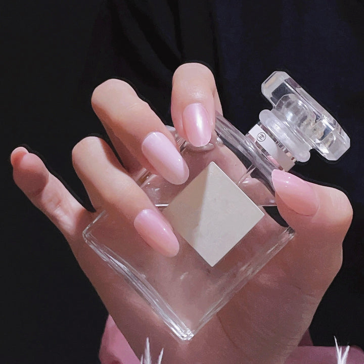 Glossy French Tip Press-On Nails Set