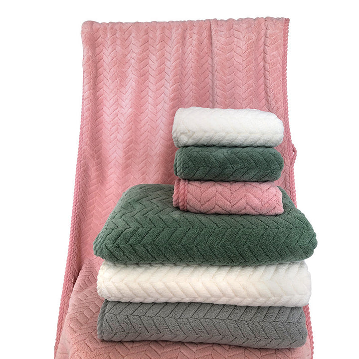 Cozy Terry Bath Blanket with Modern Zigzag Pattern Kalsten