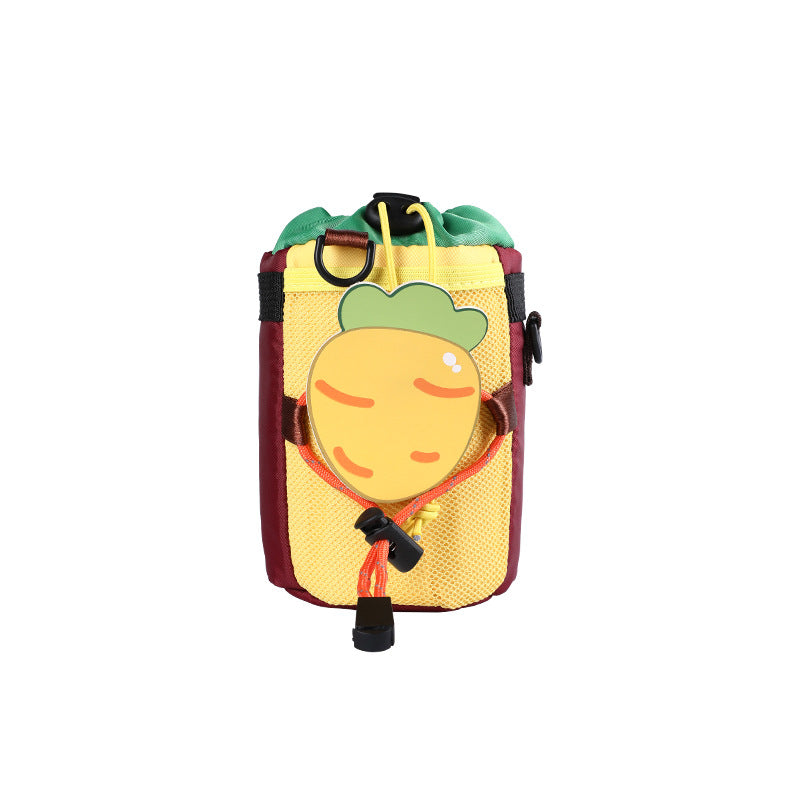 insulated kids water bottle carrier with drawstring closure and three universal attachment straps Kalsten