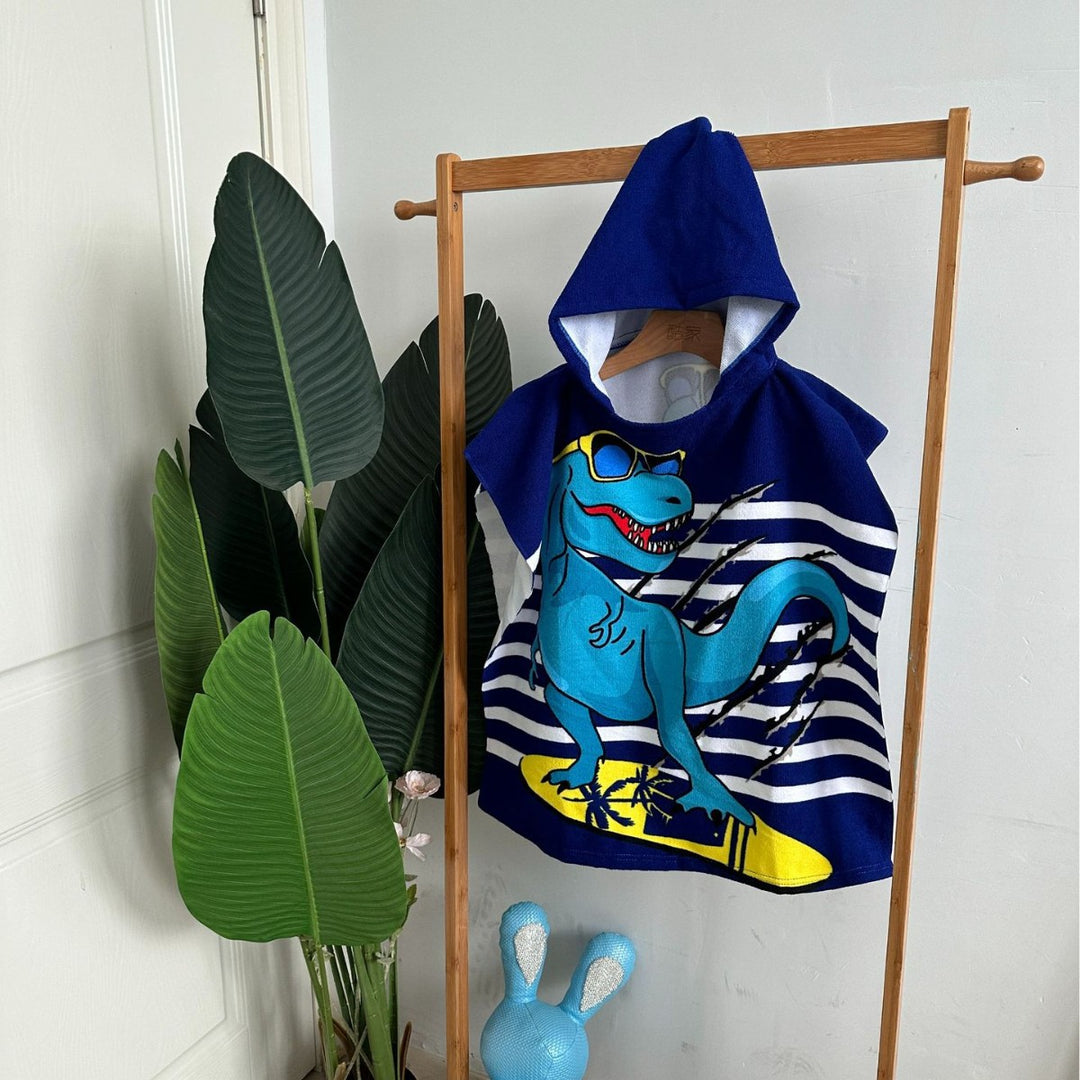 Kids' Shark-Themed Hooded Towel Poncho Kalsten