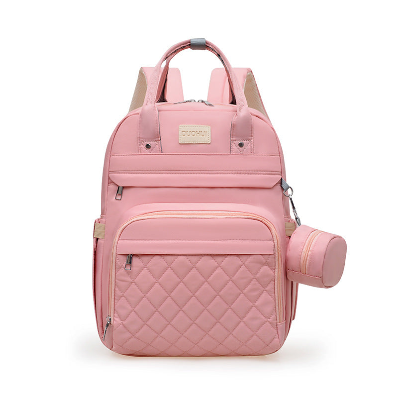 Versatile Quilted Backpack with Handy Side Pouch Kalsten
