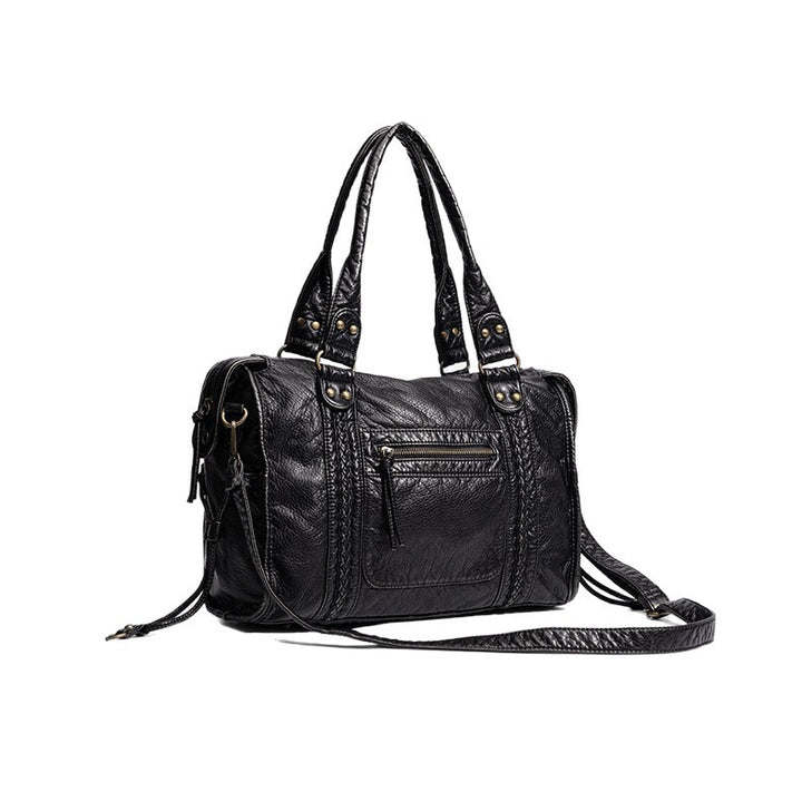 Distressed Leather Satchel Bag Kalsten