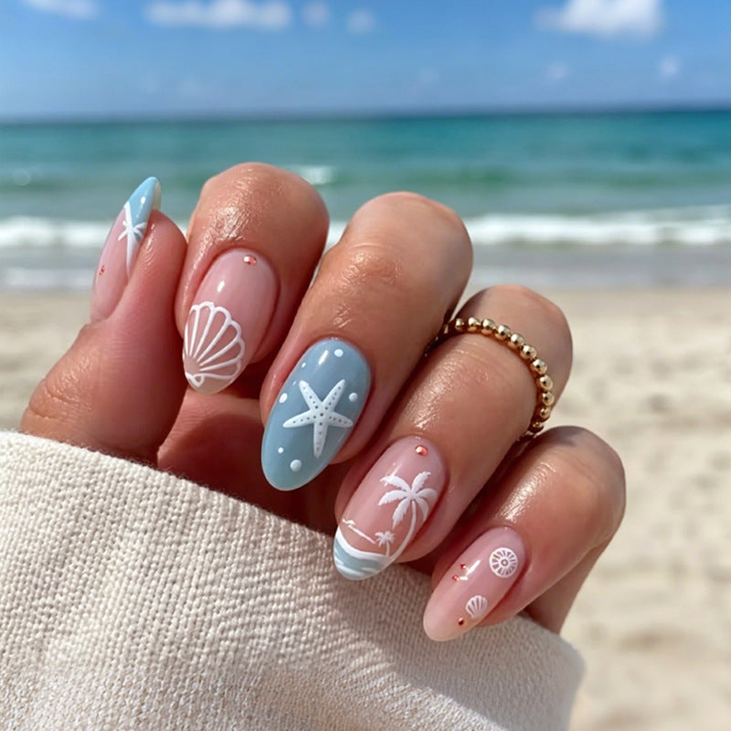 Artificial nail set with maritime details Kalsten