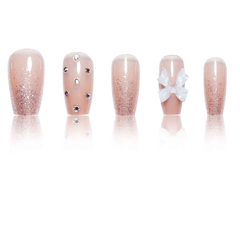 Decorative Press-On Nails with Butterfly and Gem Accents Kalsten