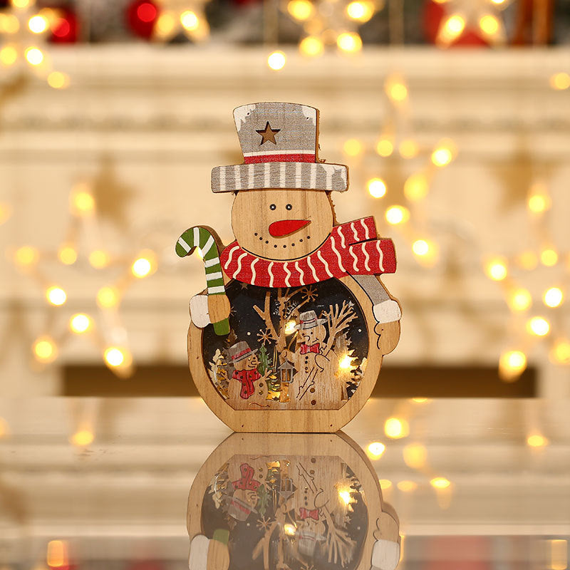 Decorative Santa Scene Wood Figurine Kalsten