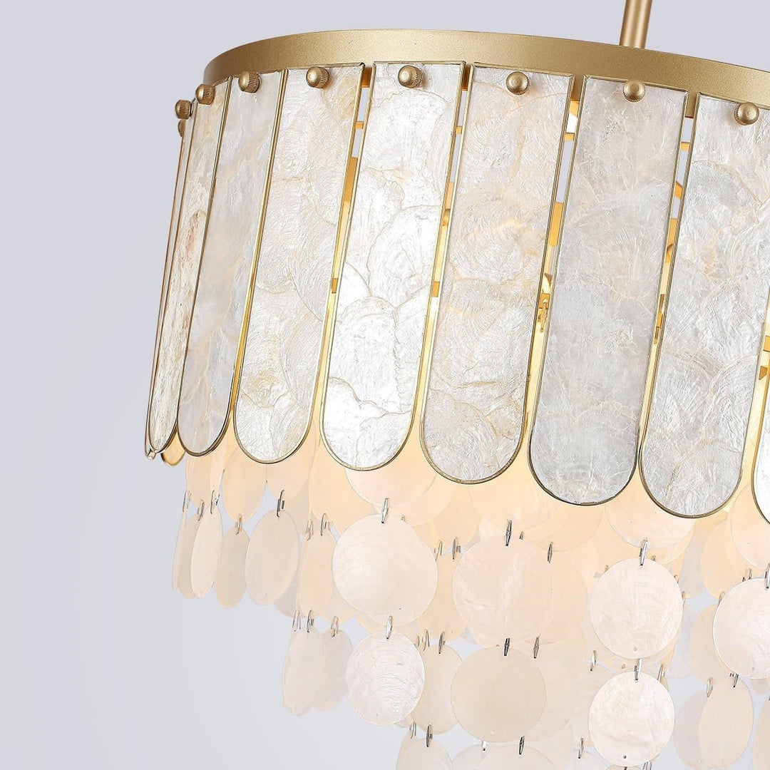 Capiz Shell Layered Chandelier
