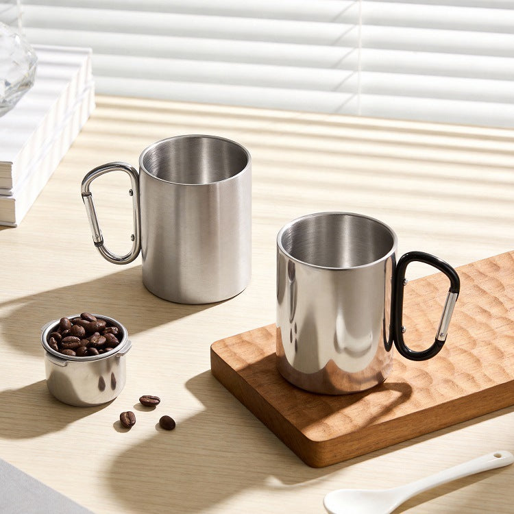 Women's Stainless Steel Coffee Mug with Carabiner Handle Kalsten