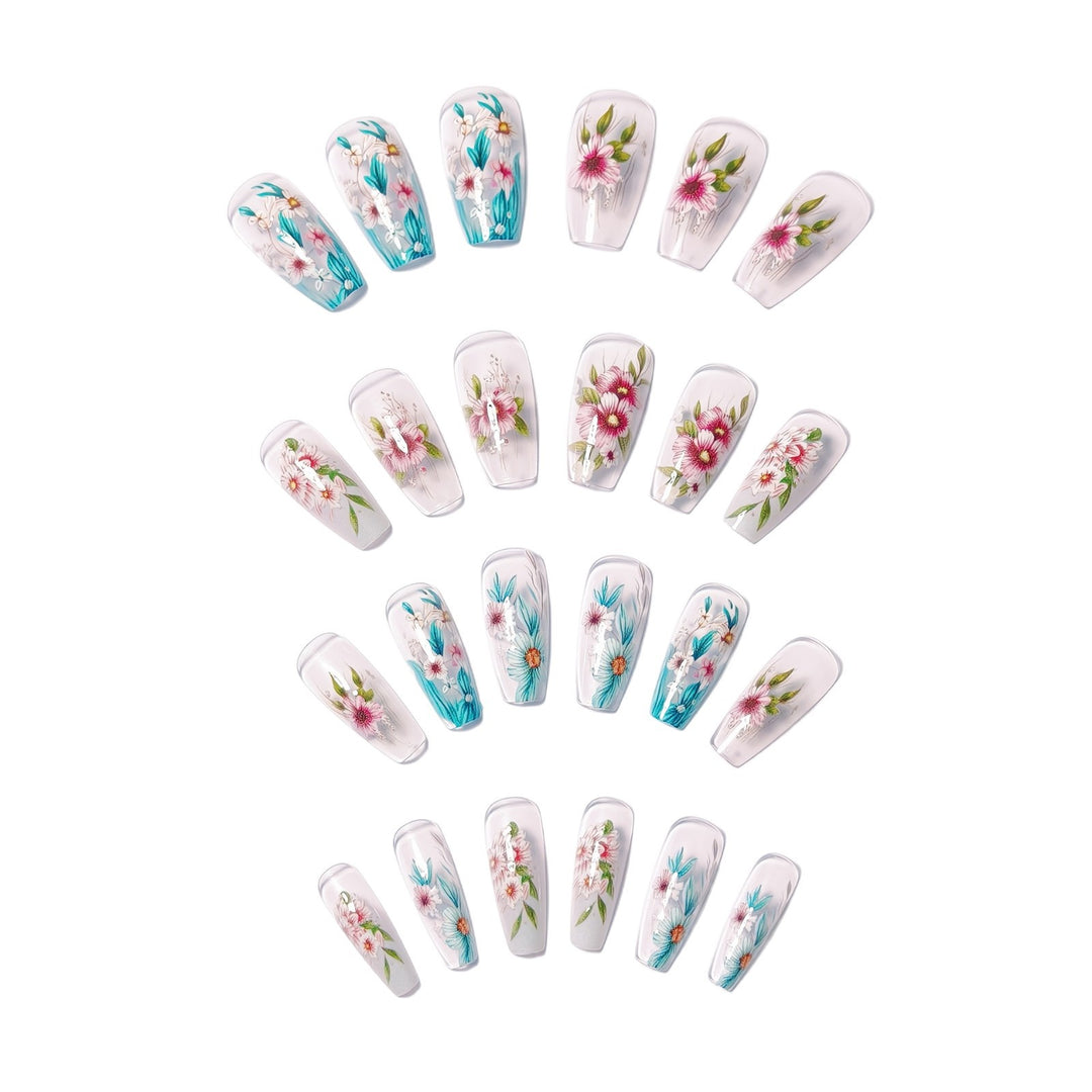 Floral Gel Nail Art Design Kalsten