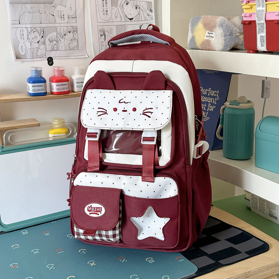 Cute Cat-Themed School Backpack Kalsten