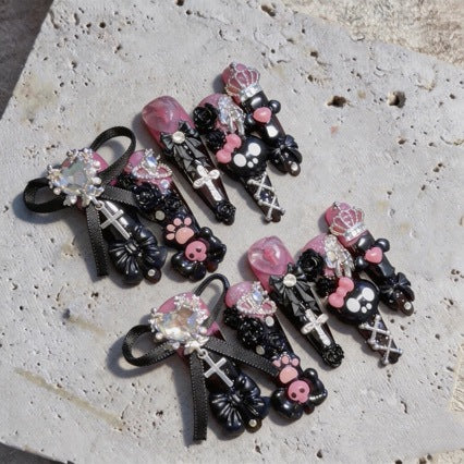 Gothic-Themed 3D Decorative Nail Art Set