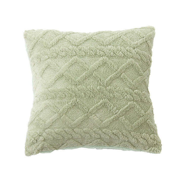 Square living cushion made of teddy boucle with raised diamond texture Kalsten