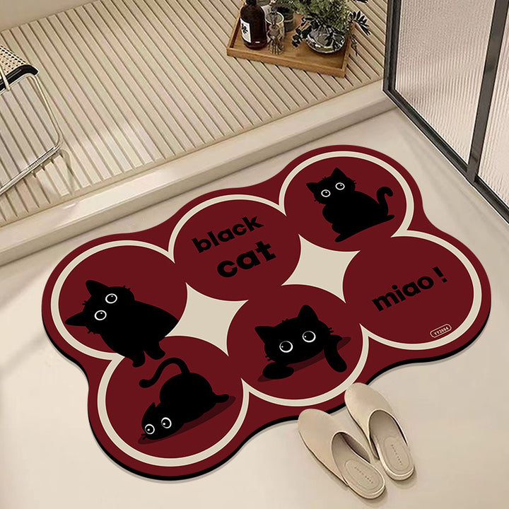 Cute Dog-Themed Plush Bath Mat