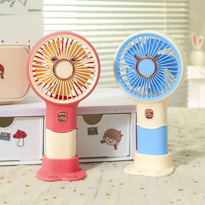 Ladies portable hand fan with playful bear design Kalsten