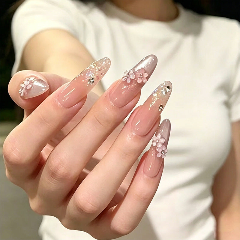 Acrylic nail set with elegant glitter accents Kalsten