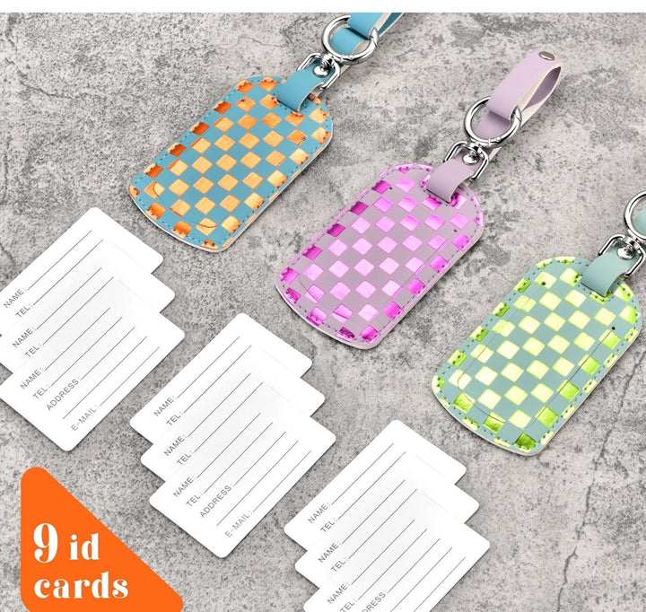 holographic woven luggage and passport ID tag with detachable keyring strap Kalsten