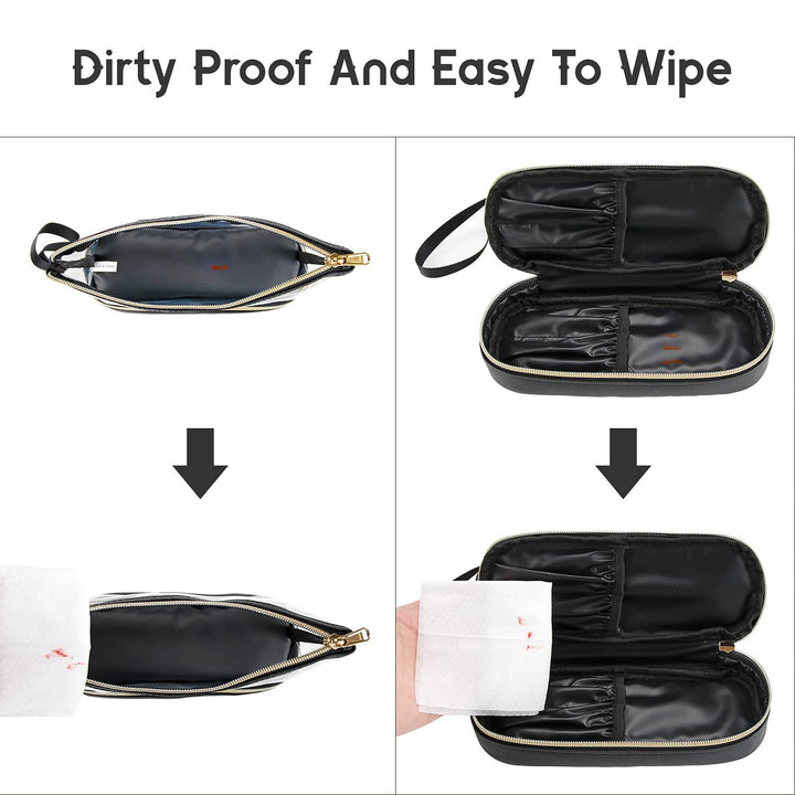 Cosmetic organizer bag with transparent compartments Kalsten