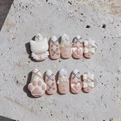 Whimsical Character 3D Press-On Nail Art Set