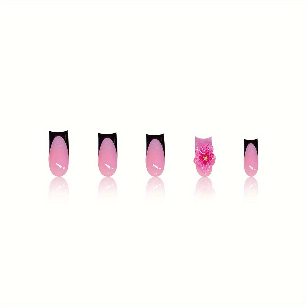 Floral Decorative Press-On Nail Art Kalsten