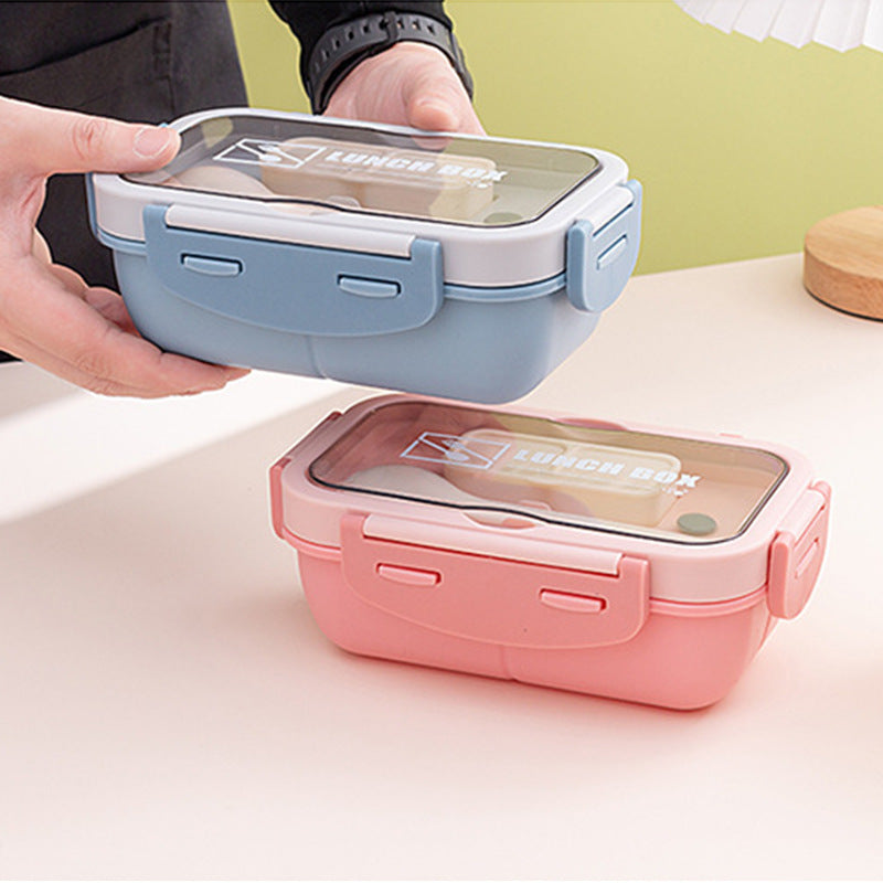Versatile Multi-Compartment Lunch Box with Integrated Cutlery