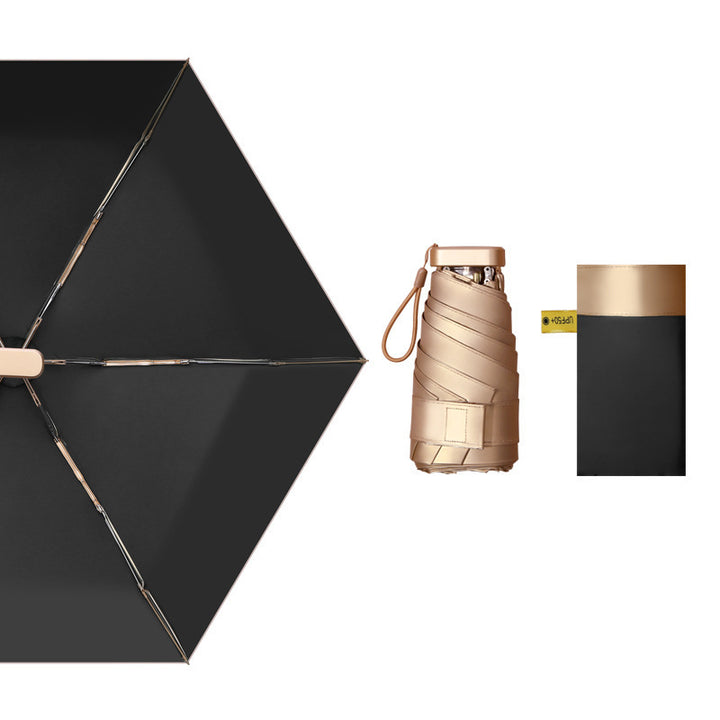 Women's foldable and stylish umbrella with integrated bottle holder Kalsten